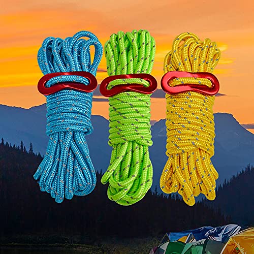 yeacher 8pcs 8m para camping reflexivo para camping acessórios para tendas para barracas de arame Fi