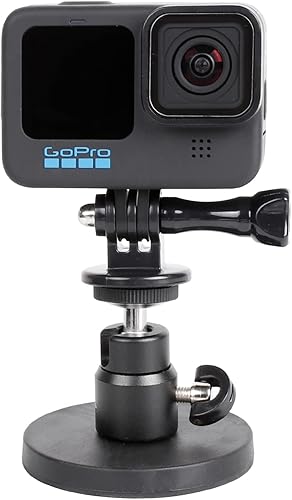 PellKing Soporte magnético para cámara GoPro Insta360 Akaso DJI Action, con cabeza de bola de rotación, revestimiento de goma súper fuerte, imán de