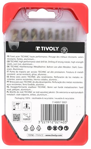 TIVOLY - Coffret Forets Métaux Haute Performance - Spécial Perçage Inox et Aciers Résistants - 10 Forets HSS Cobalt Ø 1 à 10 mm – vue 6