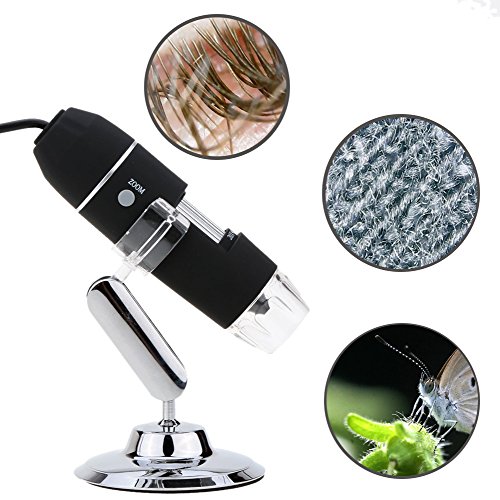 JINGOU Digital Microscope Portable USB Microscope 20x-800x Magnification 8-LED Mini Microscope Endoscope Camera Magnifier with Stand - Thumbnail 2