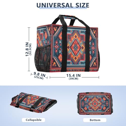Nander Tribal Handmade Knitted Patterns Foldable Tote Bag Waterproof Sandproof Women Beach Bag Handbag Gym Bag Travel Shopping Bag2