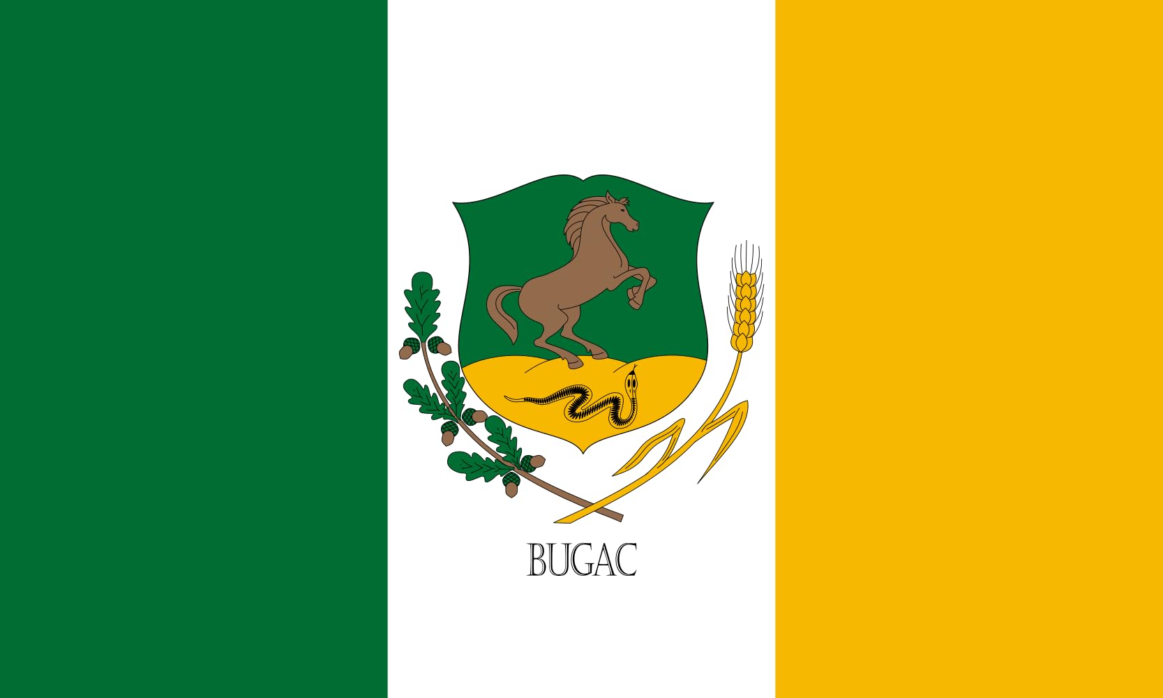 Drapeau Large Bugac anti-décoloration pour extérieur durable