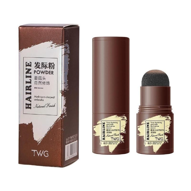Hairline Powder Stick for Root Touch Up, Waterproof Hair Shadow with Sponge Applicator, Dark Brown, 4 g-picture-52