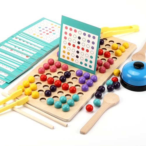 Montessori Spielzeug - Clip Beads Brettspiel, Sortierspiel, Puzzle...
