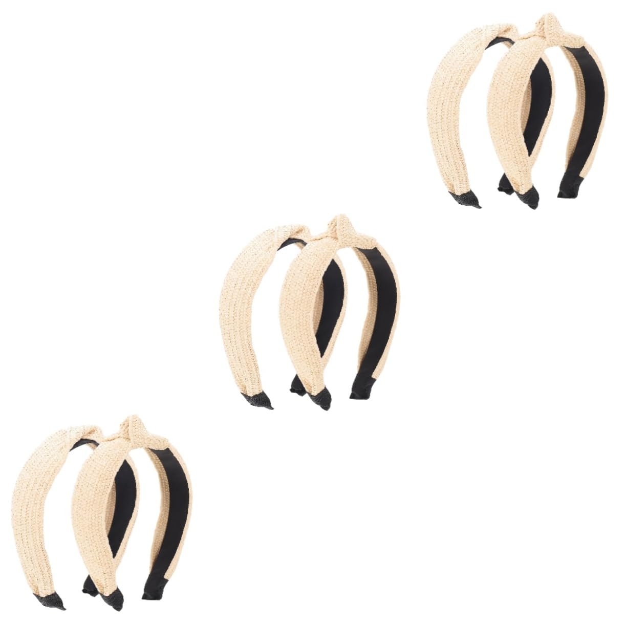 Housoutil 6pezzi Raffia Hairbands for Women Stylish Knotted Beach Headband for Festivals and Parties Hair Ornament Everyday Use Elegant Woven Hair Accessories