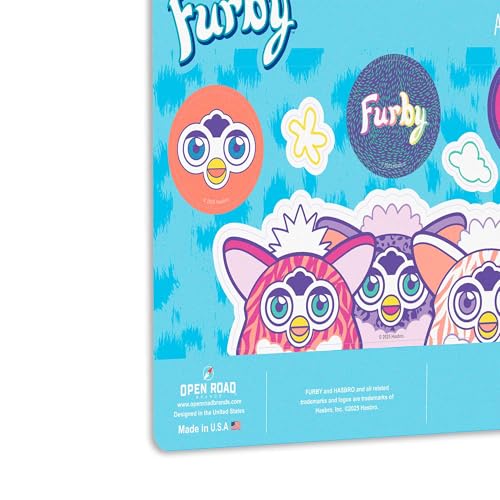 Image of Hasbro Furby Trio Adhesive Vinyl Decals - Fun Set of Furby Stickers for Car, Laptop or Water Bottle, 1 Pack (6 Count)