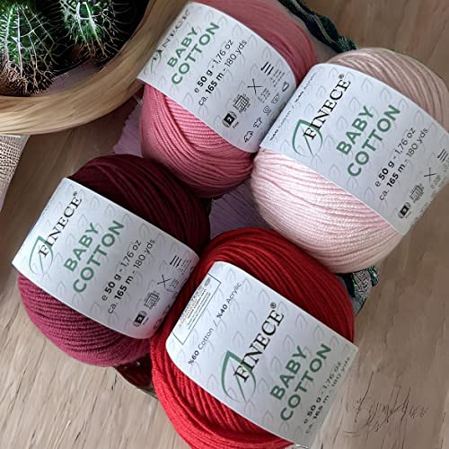 Finece Baby Cotton, 60% Cotton 40% Acrylic Yarn, Fine (2) For Crochet And Knitting 2 X 1.76 Oz (2 X 50G) / 2 X 180 Yrds (2 X 165M), Soft Yarn, Amigurumi Yarn (2 Skeins, 3024 - Camel) #TOP3
