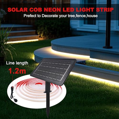 Tira LED solar COB 24V 6.56FT Luz blanca cálida KISUFU miniatura 2