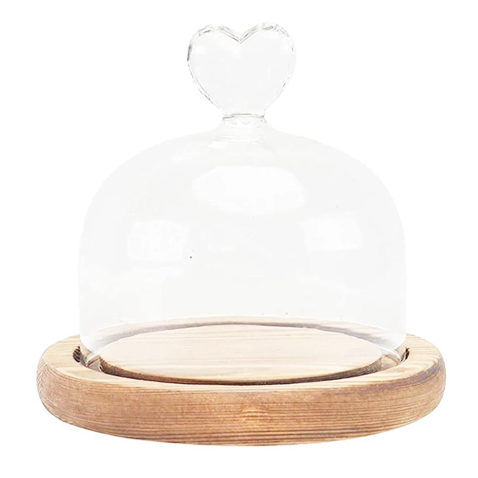 ZYAYNG 4PCS Glass Dome Bell Jar Cloche Display With Wooden Base Home Decor Bedroom Desk Ornaments For Party For Display(8x10CM-A)