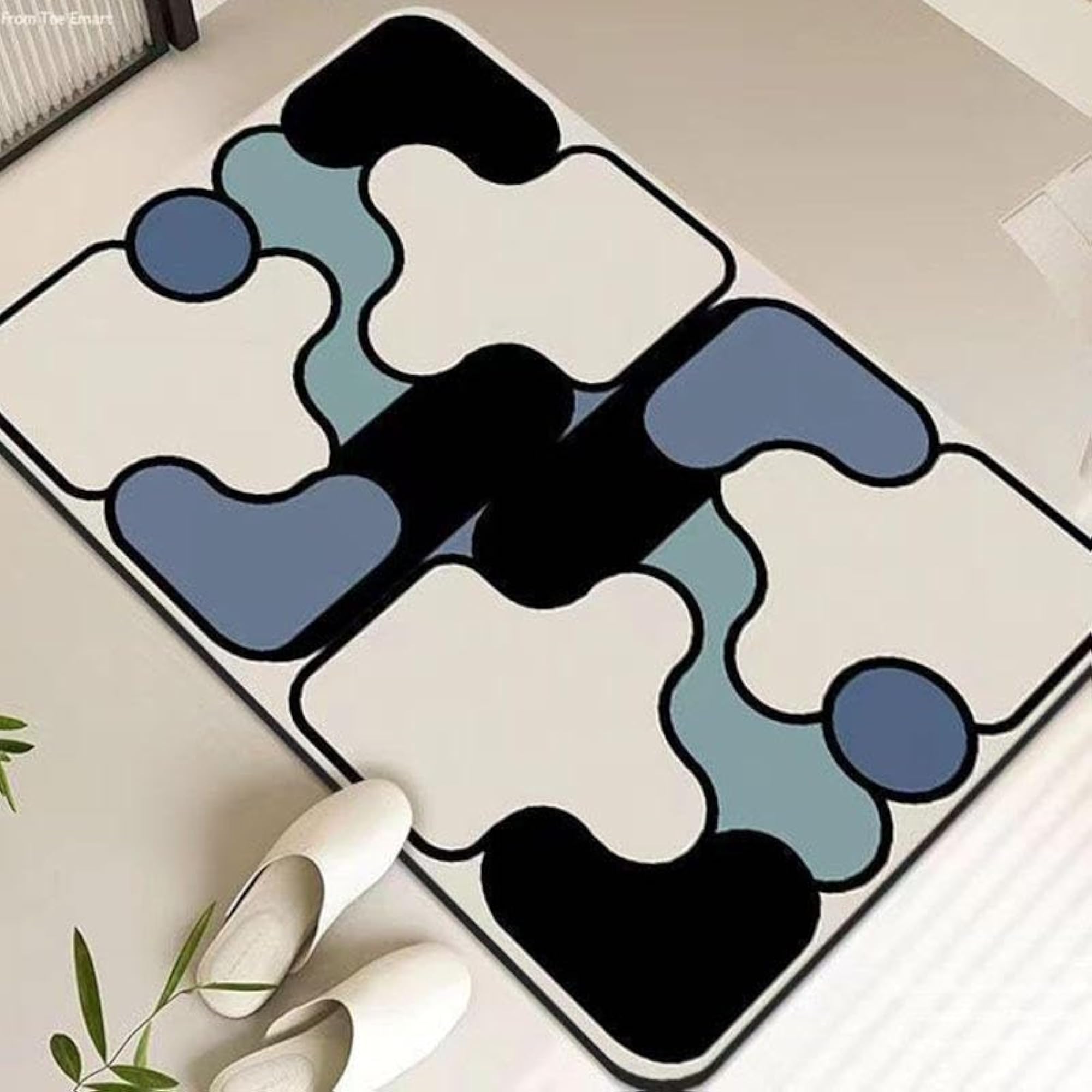 5D Puzzle Style Bath Rug, Super Absorbent