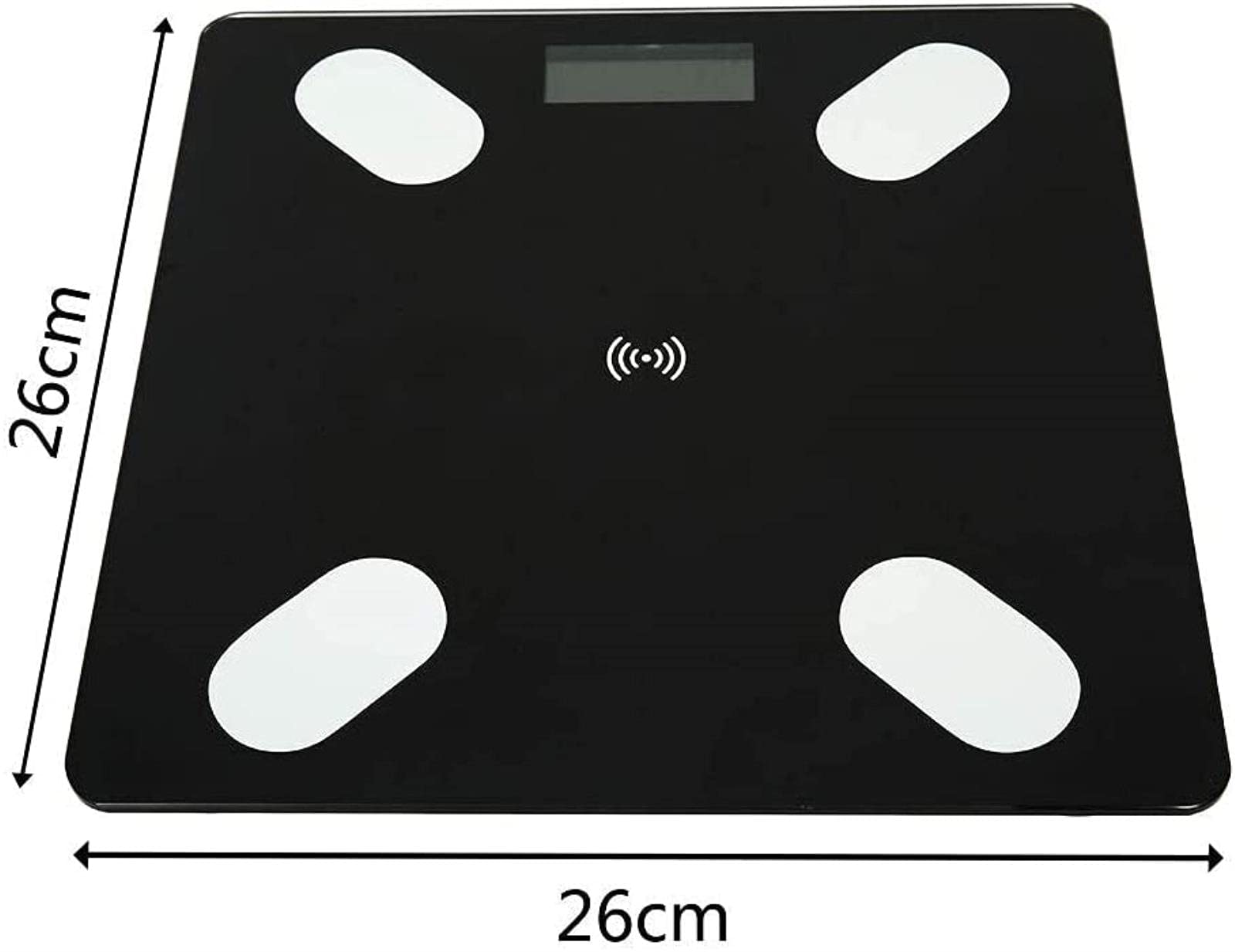 Waga ważąca Waga do pomiaru tkanki tłuszczowej Podłoga Naukowa Inteligentna elektroniczna LED Cyfrowa waga Wagi łazienkowe Balans Aplikacja Bluetooth Android IOS Elektroniczna waga (kolor:czarny) (cza