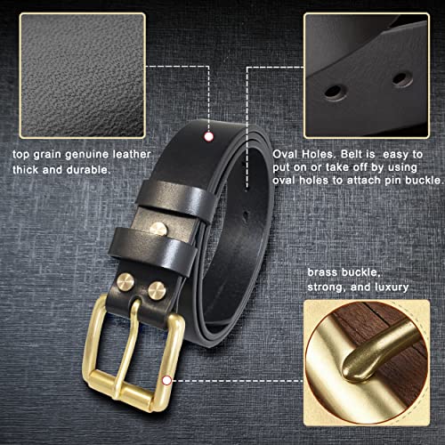 Ibyado Heavy Duty Gun Belt Concealed Carry Belt, 14Oz Full Grain Leather Gun Belts For Men Ccw, Gun Holster Belt,1.5 Inch Width Black Thick Leather Edc Belt With Brass Buckle #TOP3