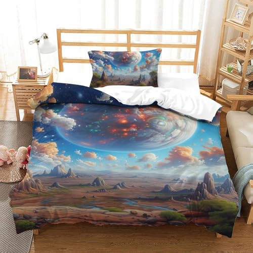Housse de couette 3D terre parure de lit microfibre haute densité - 2