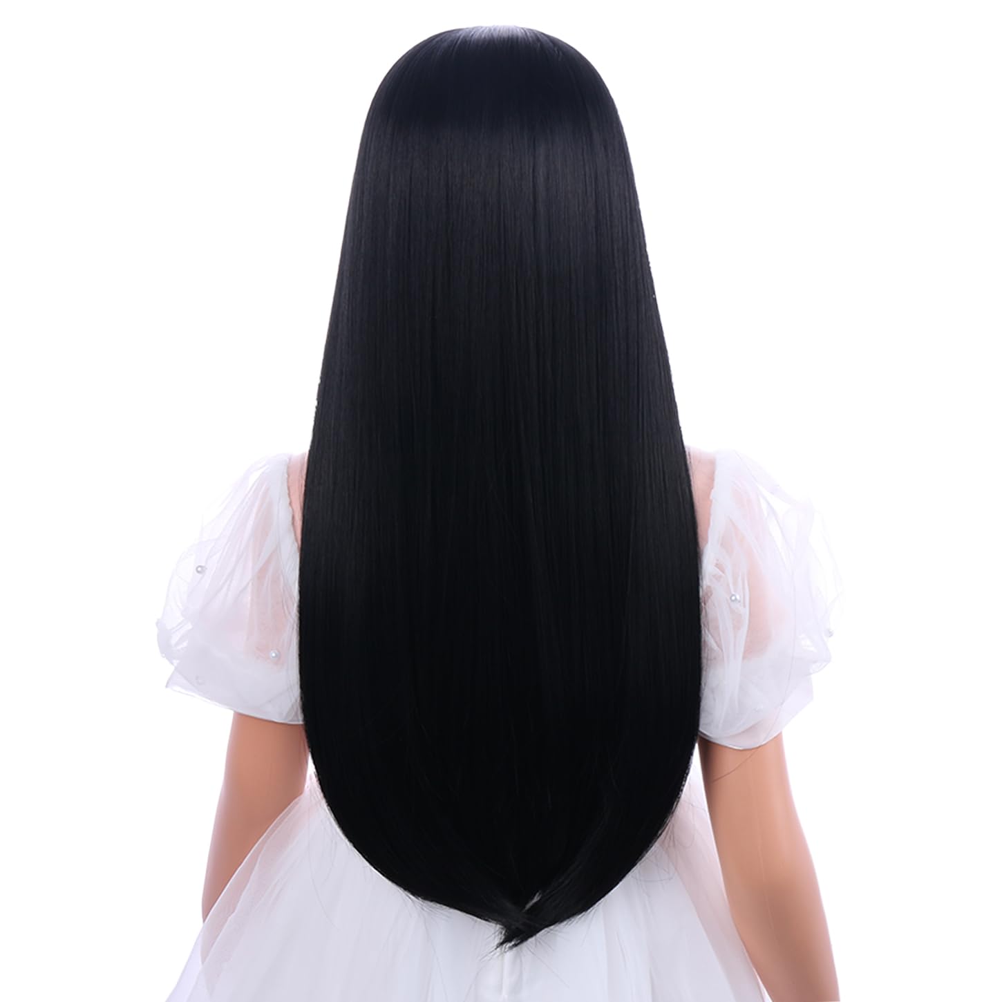 Black Wig for Kids Children Long Black Straight Wig Girl Long Straight Middle Part Wigs Include Wigs Cap