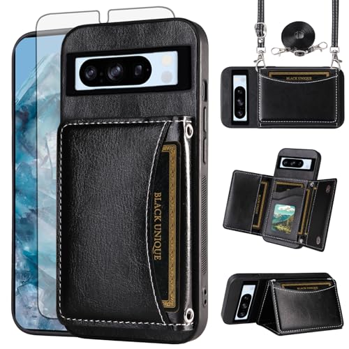 Protection Google Pixel 8 Pro 5G Asuwish pochette carte et accessoire bandoulière