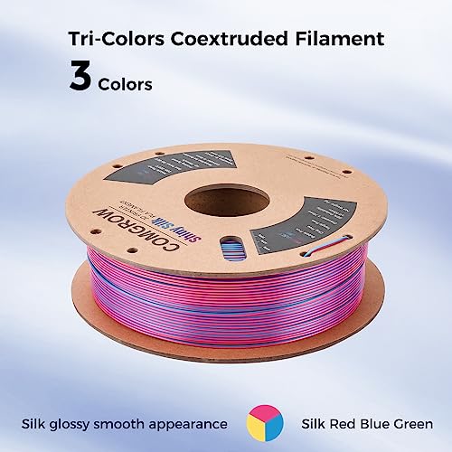 Image of Comgrow Silk Shiny Rainbow Multi-Color 3D Printer Filament, Comgrow 3D Printing Materials Silk PLA 1.75mm, 3D Printing Filament + /-0.02mm, 250g X 4 Spool