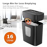 Bonsaii Micro-Cut Paper Shredder, 6-Sheet Capacity for Home and Office Use – Shreds Credit Cards, Staples, and Clips – Compact Design with Portable Handle and 16L Wastebasket (C261-D) - Image 4