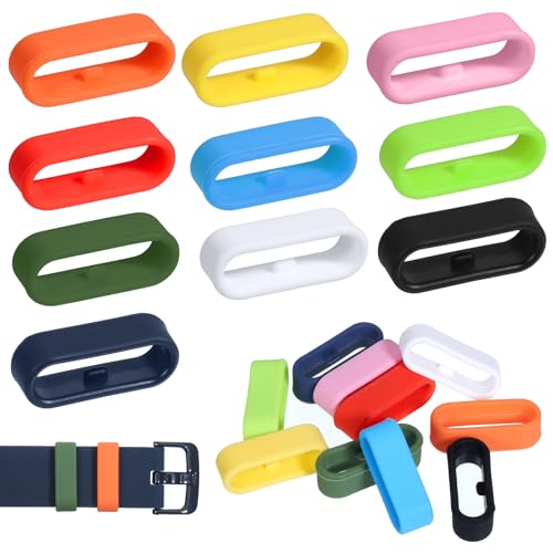 QfwdfcTrenz 10 Pcs Watch Band Holder Loop Multi-Color Smart Watch Security Bands Fastener Rings Replacement Watches Strap Holder Universal Fit Watchband Loops-20mm