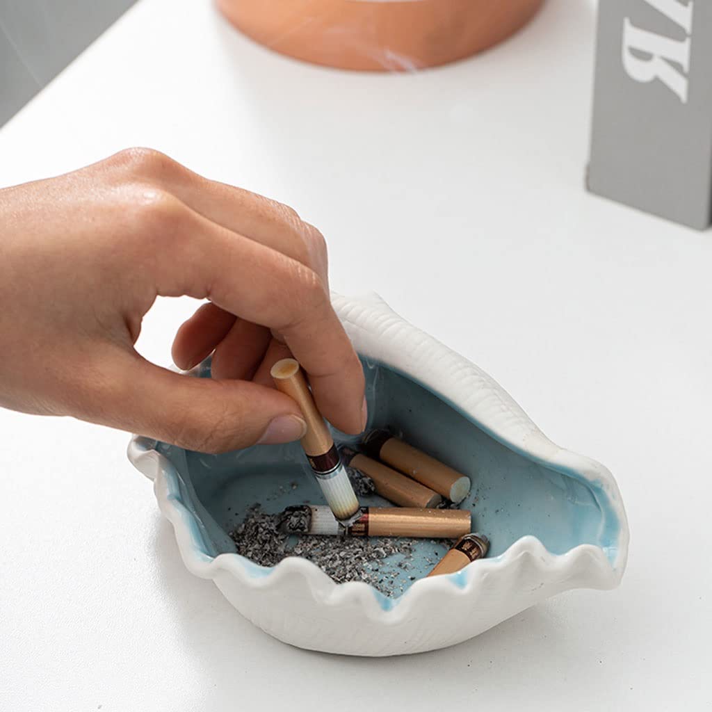 Popielniczka Wewnątrz Zewnątrz Nordic Creativity Conch kształt Popielniczka Ceramiczna Taca Ash Osobowości Domowy Dekoracja Dekoracji Przechowywanie Box Holder Popielniczka Dom Biuro(B)