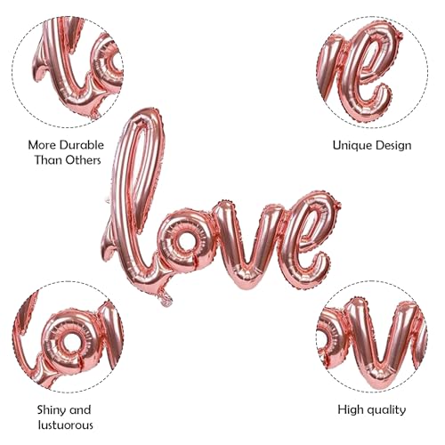 Party Propz Valentines Day Decoration Kit - Pack of 11 Valentines Day Balloon Decoration Items with Rose Gold Heart & Love Foil Balloons, Valentines Gift, Anniversary and Wedding Decoration 3 515mjZMoGmL
