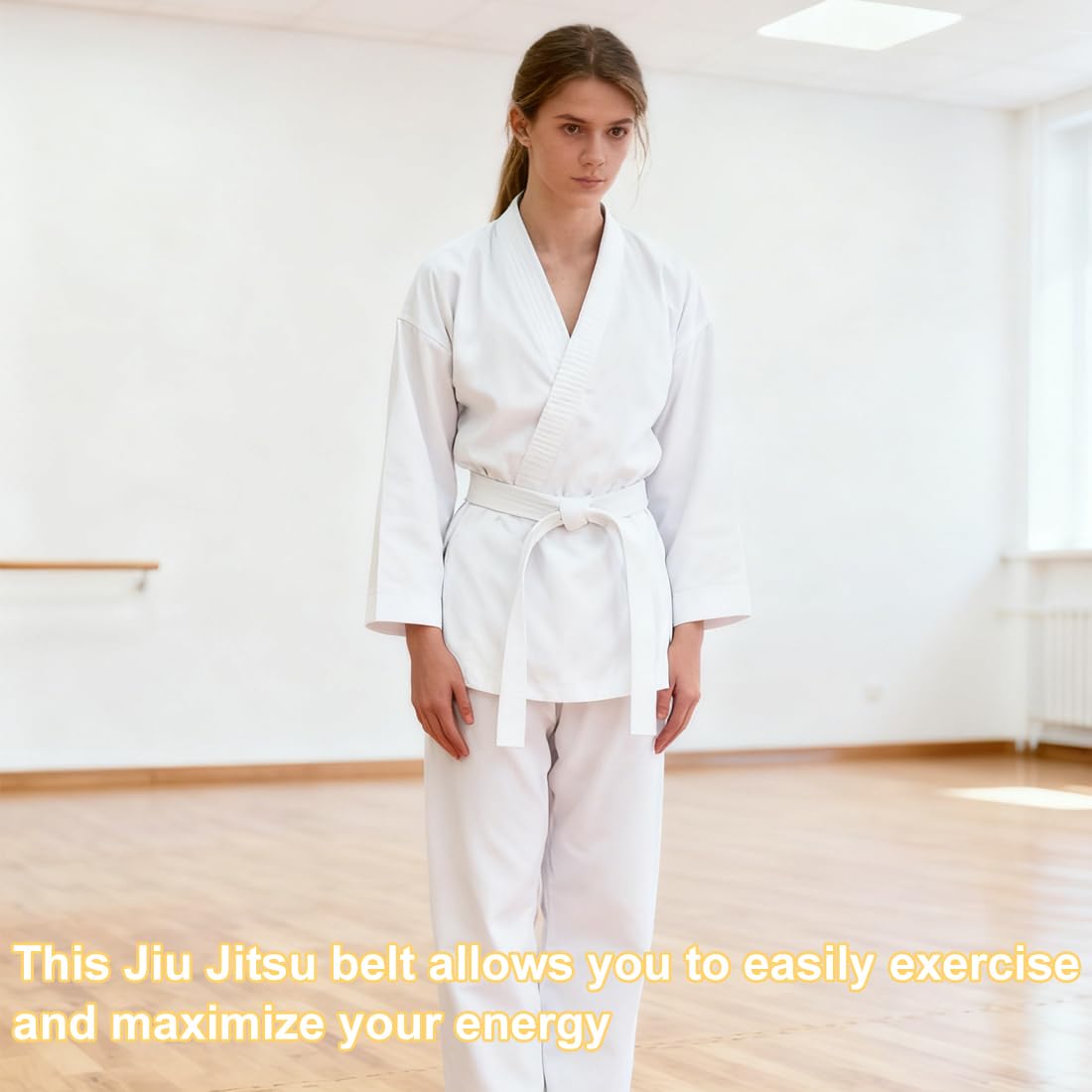 Judo Ceinture Karate, Ceinture de Taekwondo Blanc, Judo en Coton 220 cm, Ceinture d'arts martiaux, pour l'Entraînement et la Compétition, pour enfants et adultes