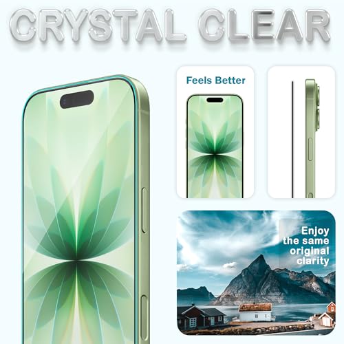 Image of ArmourPro Military-Grade Borderless Tempered Glass for iPhone 17 and iPhone 16 Pro (6.3 Inches) with Edge to Edge Protector Coverage, Cable Protector and Easy Installation Kit | Anti Dust Mesh Filter