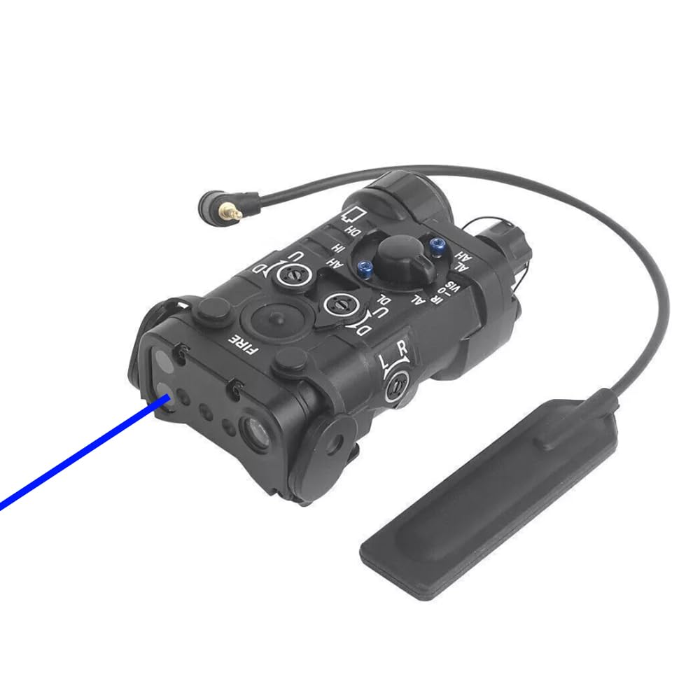 Metal L3-NL Box Aiming Laser Sights(with Blue Laser+IR Laser+Whitelight LED Flashlight), and Modular Wire Control Remote Pressure Switch Combo,Black