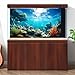 Ocean Aquarium Background Underwater Coral Reef Seascape Fish Tank Background Under Water Seaweed Floor Terrarium Backgrounds Cave Sunlight Fish Tank Backgrounds Aquarium Wallpaper Poster 36x24in