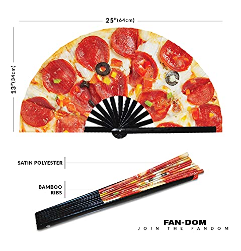 Pizza Hand Fan Handmade Pizza Dough Cosplay Pizza Sauce Pizza Cheese Outfit Folding Fan Uv Glow Hand Fan Costume Pizza Merch Gifts Outfit Rave Fan (Style 9) #TOP1