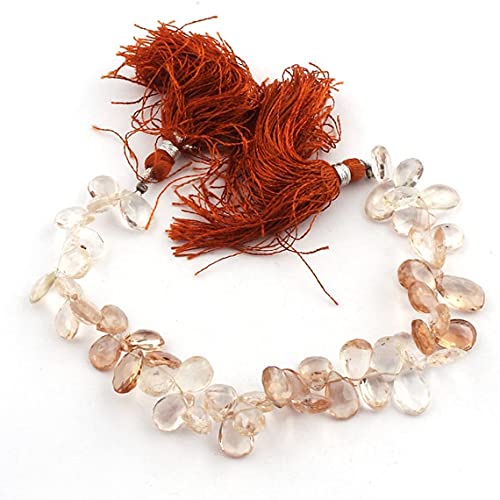 Briolettes poire facettées jaspe impérial brun pour création bijoux