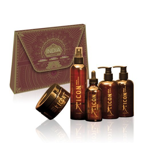 Five Set - India Shampoo 8.5 oz, India Conditioner 8.5 oz, India Oil 3.8 oz, India Healing Spray 8 oz, India 24K Masque 8.5 oz