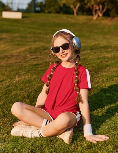 Image of Arshiner Girls Clothing Sets Twist Front Top and Shorts 2 Piece Outfits Activewear Tracksuit 5-14 Year