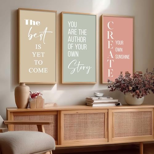 Image of kotart - Motivational Wall Decor Paintings| Painting for wall Hanging | Quotes Wall Decor Paintings | Motivational Quotes Poster With Frame | Wall Hanging Painting For Office Living Room Bedroom Set of 3 (13x25 inch, E)