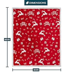 PAVILIA Premium Christmas Sherpa Throw Blanket | Christmas Decoration Gift, Fleece, Plush, Warm, Cozy Reversible Microfiber Holiday Blanket | Red Reindeer - 50x60 PAVILIA Premium Christmas Sherpa Throw Blanket Christmas Decoration Gift Fleece Plush Warm Cozy Reversible Microfiber Holiday Blanket Red Reindeer 50×60