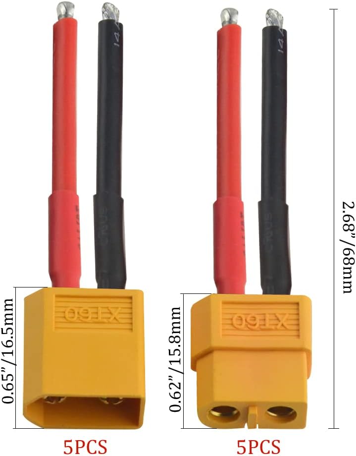 XINGYHENG 10Pcs Connector Wire Male and Female Plug Connectors with 10cm 14AWG Silicone Wire for RC Airplane Boat Battery