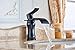 BWE Oil Rubbed Bronze Bathroom Faucet Waterfall Bathroom Sink Faucet for Sink 1 Hole Single Handle Bronze Faucet Parts Supply Hoses Bath Vanity Basin Lavatory Sink Faucet Waterfall Spout Farmhouse