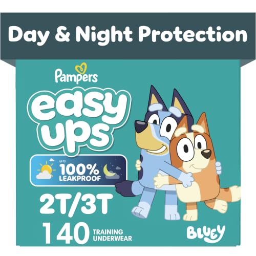 Image of Pampers Training Pants - Easy Ups Boys & Girls Bluey - Size 2T-3T, 140 Count, Children's Potty Underwear (Packaging May Vary)