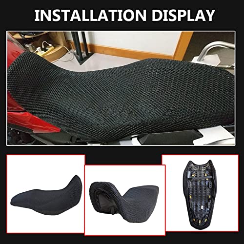 Funda para cojín de motocicleta CB400X en malla protectora 3D negra transpirable 4