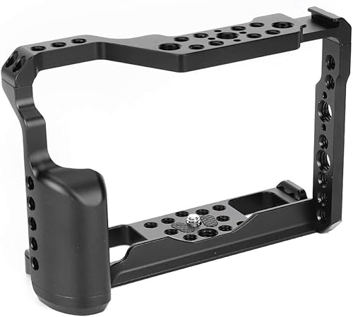 Miniatura 4 de Jaula para cámara Fuji, marco protector de jaula de video con agujero de tornillos de 14 38 y soporte de zapato para micrófono, luz de fotografía,