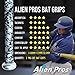 ALIEN PROS Bat Grip Tape 0.5MM for Baseball (3 Grips) – Precut and Pro Feel Bat Tape – Replacement for Old Baseball Bat Grip – Wrap Your Bat for an Epic Home Run (3 Grips, Skull)