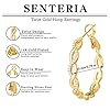 Senteria Twisted Hoop Earrings 14k Gold Plated Hoop Earrings for Women With AAAAA Cubic Zirconia Lightweight Hypoallergenic Hoops for Girls(20MM) #3
