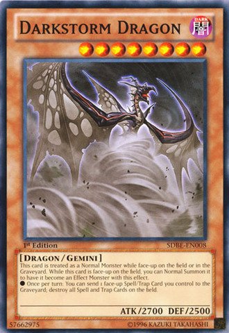 Questo è di rarità comune. YU-GI-OH! - Darkstorm Dragon (SDBE-EN008) - Structure Deck: Saga del Drago Bianco Occhi Blu - Edizione Illimitata - Comune