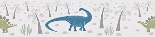 A.S. Création Dino-Bordüre für Kinder – Blau, Bunt, Grün – 5,00 x 0,13 m
