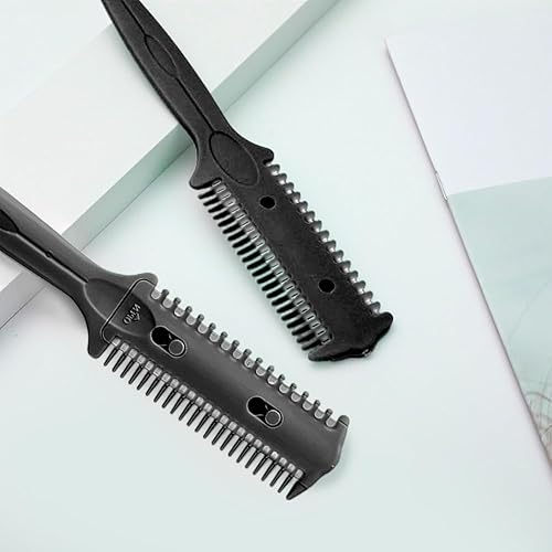 Miniatura 5 de Soft 'N Style Paquete de 3 peines de afeitar de corte de pelo, maquinilla de afeitar de doble cara, peine de tijeras de afeitar para peinar el
