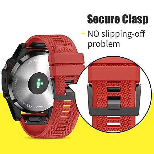 Image of NotoCity Compatible Fenix 5X Watch Bands 26mm Silicon Watch Strap for Fenix 5X /Fenix 5X Plus /Fenix 6X /Fenix 6X Pro /Fenix 3 /Fenix 3 HR /Descent MK1 /D2 Delta PX /D2 Charlie for Men Women