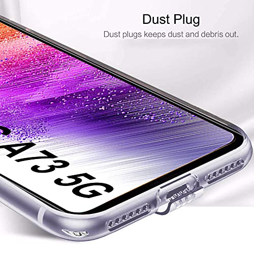 Image of TheGiftKart Back Cover Soft Case for Samsung Galaxy A73 5G | Best Camera Protection | Inbuilt Dust Plugs & Anti-Slip Grip | Ultra Clear Slim Back Case Cover (Silicone, Transparent)