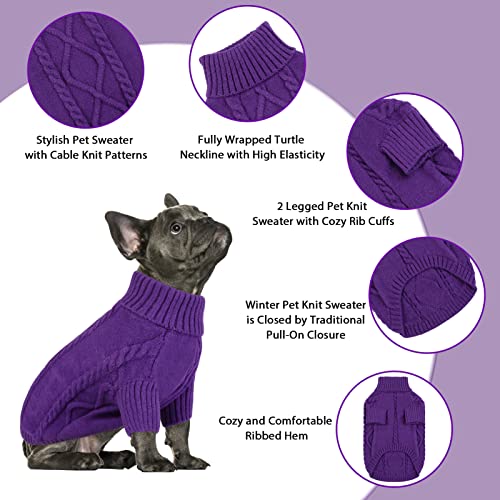 Queenmore Dachshund Jumper Small Knitting Dog Jumper Turtleneck Knitted Sweater Cat Jumper Dog Clothes Outfit For Dachshund Chihuahua Sausage Dog Bulldog Yorkie - Image 3