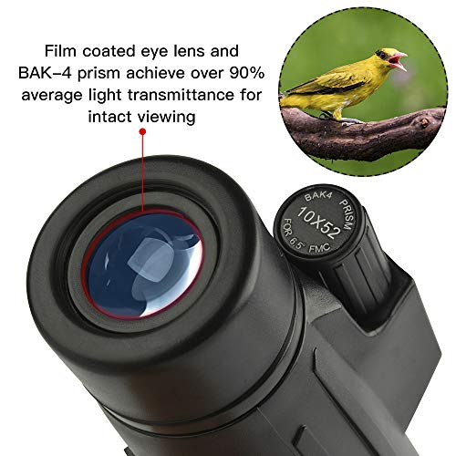 DECDEAL Telescópio monocular 10x52 Birding exterior que viaja Sightseeing telescópio Single-tube da