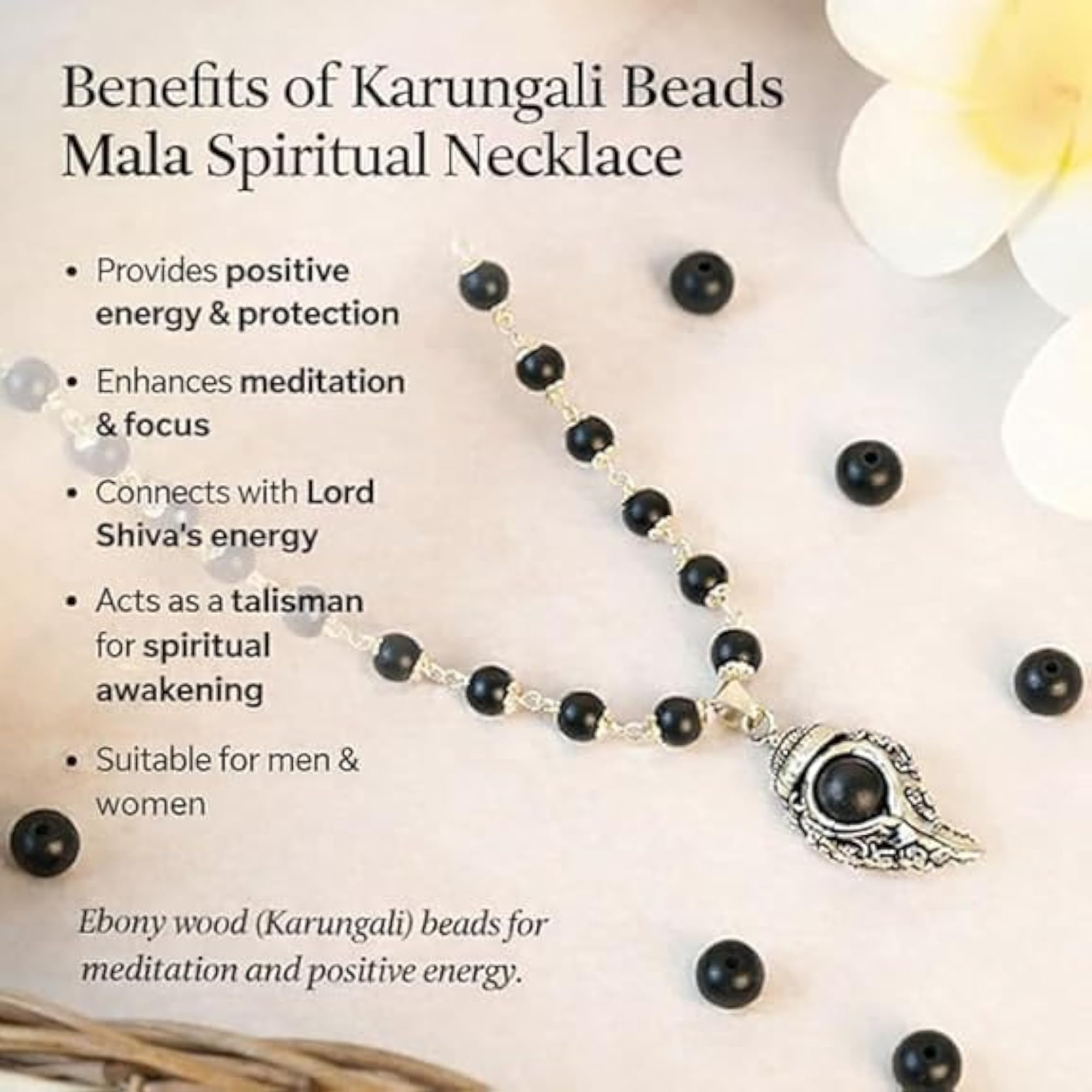 Murgan Karungali Mala with Shankh