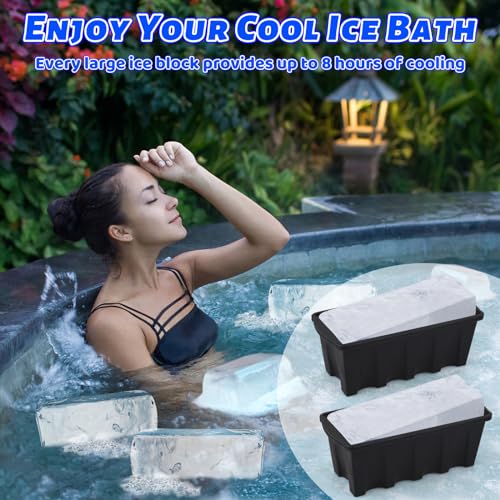 Kovshuiwe 2 Pcs Extra Large Ice Block Mold-Shape 10 lbs Ice Bricks-Professional Silicone Mold for Crafting Giant Ice Cubes,Ideal for Revitalizing Ice Baths,Chilled Coolers,and Bartender Accessories